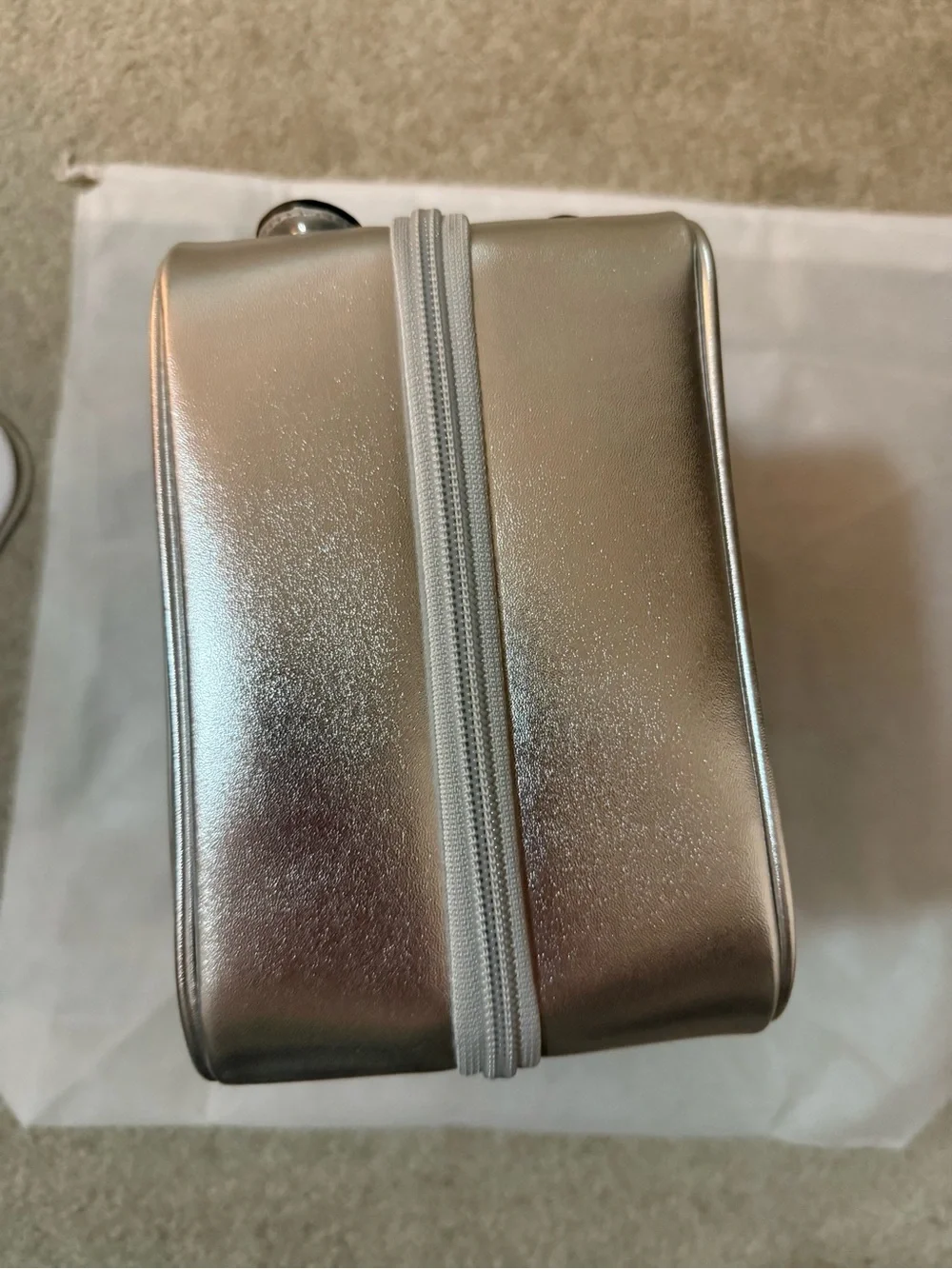 Calpak Silver-Trim Clear Cosmetic Carry Case Medium